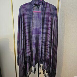 Women's Cardigan Sweater/Purple and Grey/Size XL Cynthia Rowley